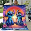 1ks Deka s potiskem Stitch - Měkká, celoroční přehoz do obývacího pokoje, ložnice, na cesty