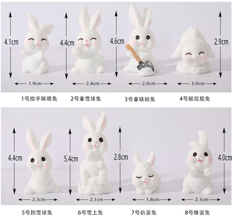 

4 - 20 шт. Мини-фигурки кроликов, светящиеся в темноте, украшение, сказочные кролики, миниатюрные фигурки, животные, садовые украшения, домашний декор своими руками