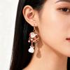 Funny Christmas Candy Stick Santa Claus Earrings for Women Cute Gingerbread Man Snowman Pearl Earrings Party Jewelry Accessory