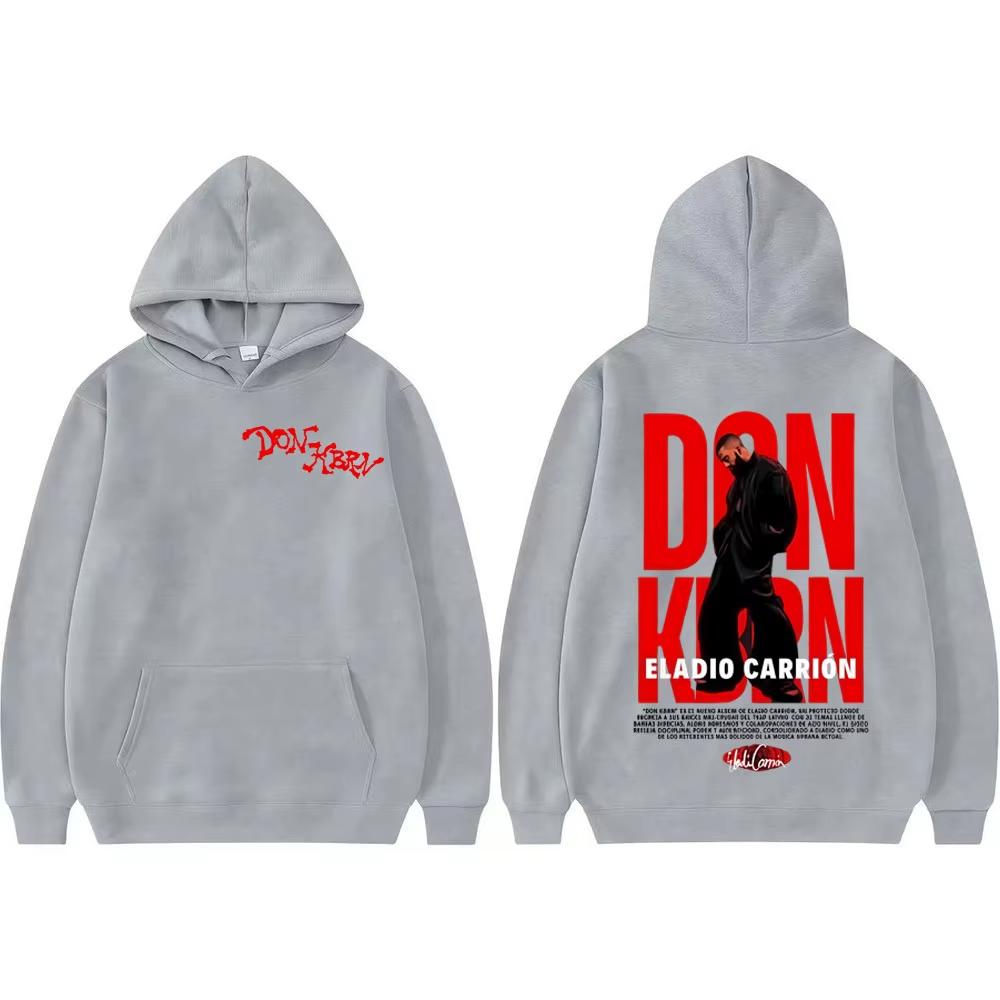 Rapper Eladio Carrion Don Kbrn Album Tour Print Sweatshirts Men's Clothing Hip Hop Oversized Hoodies Pullovers
