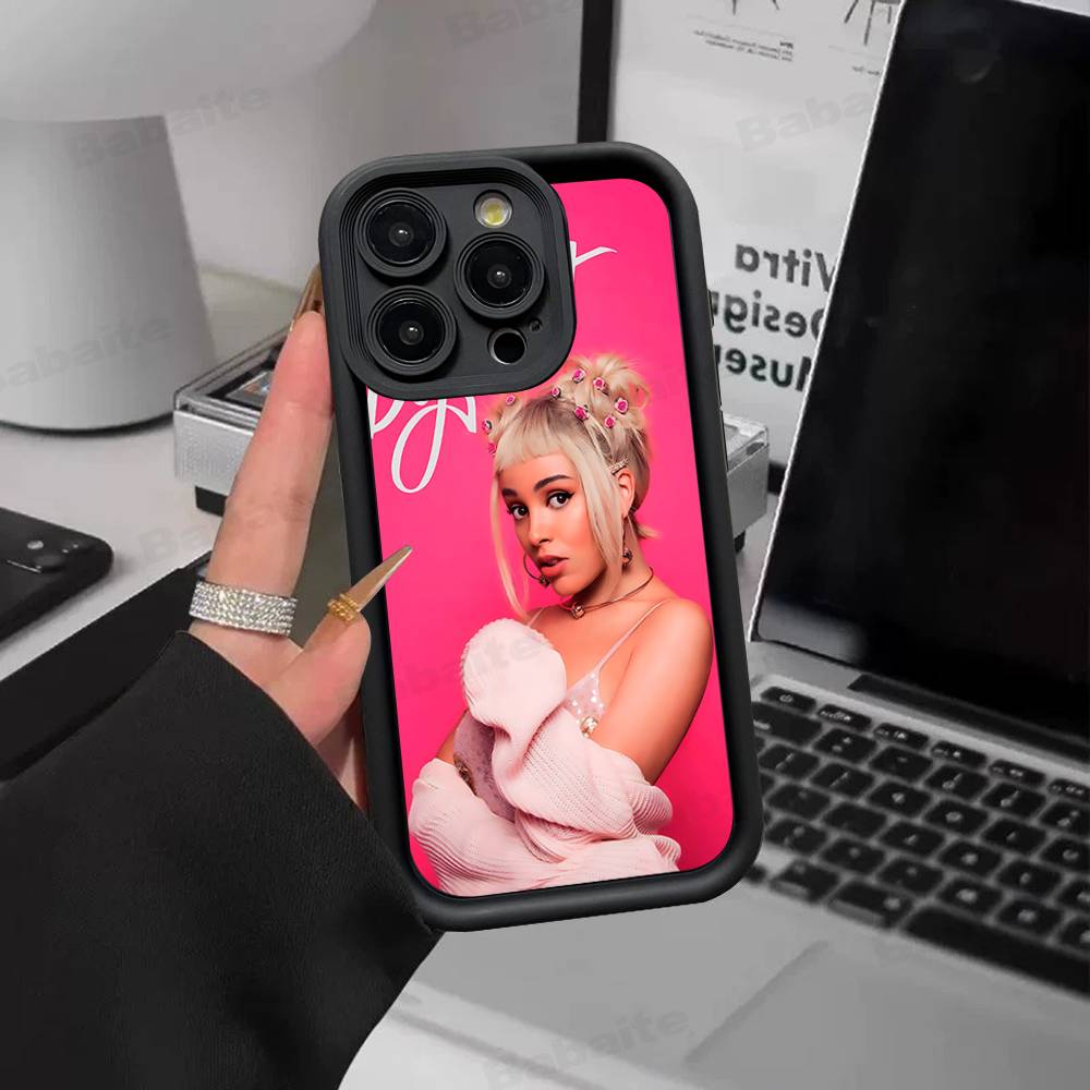 Doja Singer C-Cat Silicone Soft Phone Case For IPhone 17 16 15 14 Plus 13 12 Mini 11 Black Cover