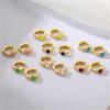 HECHENG,Rainbow Small Hoop Earring,Bright Fluorescent Zircon Geometric Round Earrings,CZ Gold Color Zircon