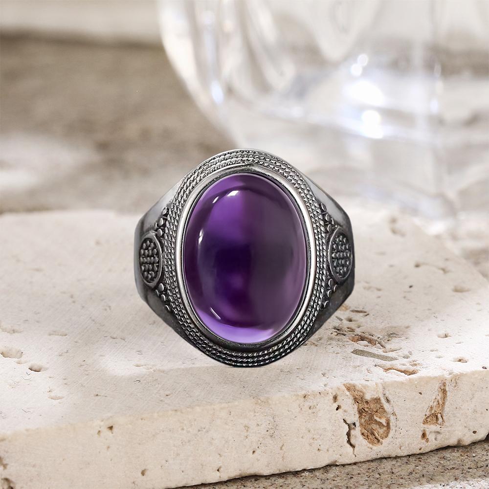 

Винтажные кольца из стерлингового серебра 925 пробы с натуральным аметистом, в форме цветка, в стиле ретро, с тонким цирконом, для вечеринок, подарки для женщин и мужчин 9