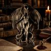 Demoness Collectible Statue Female Demon Resin Figurine, Gothic Succubus for Halloween, Ornament Winged Tabletop Decoration Home Office Retro Decor