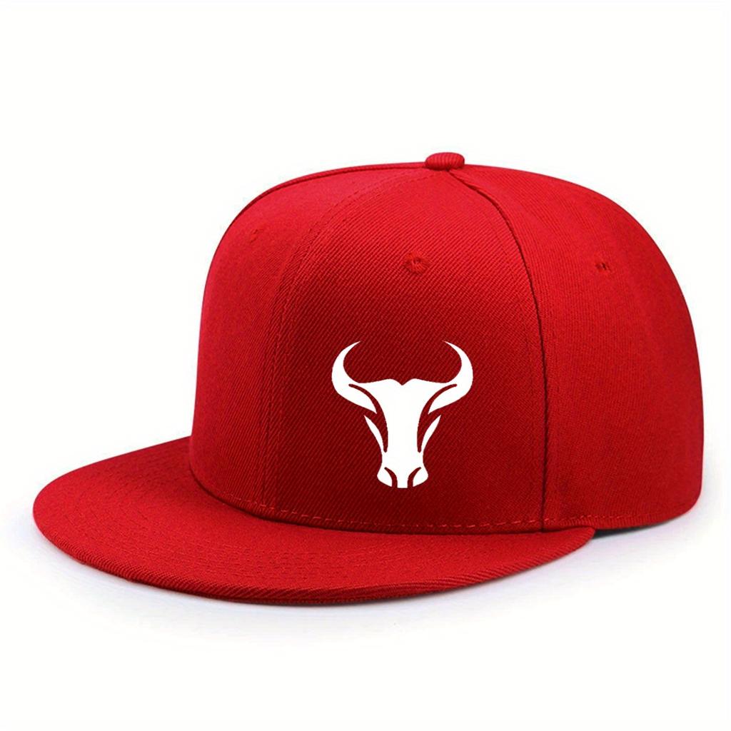 Bull Patterned Baseball Cap Lightweight And Unisex Adjustable Outdoor Sports And Leisure Hat Hip Hop Style Daily Wear