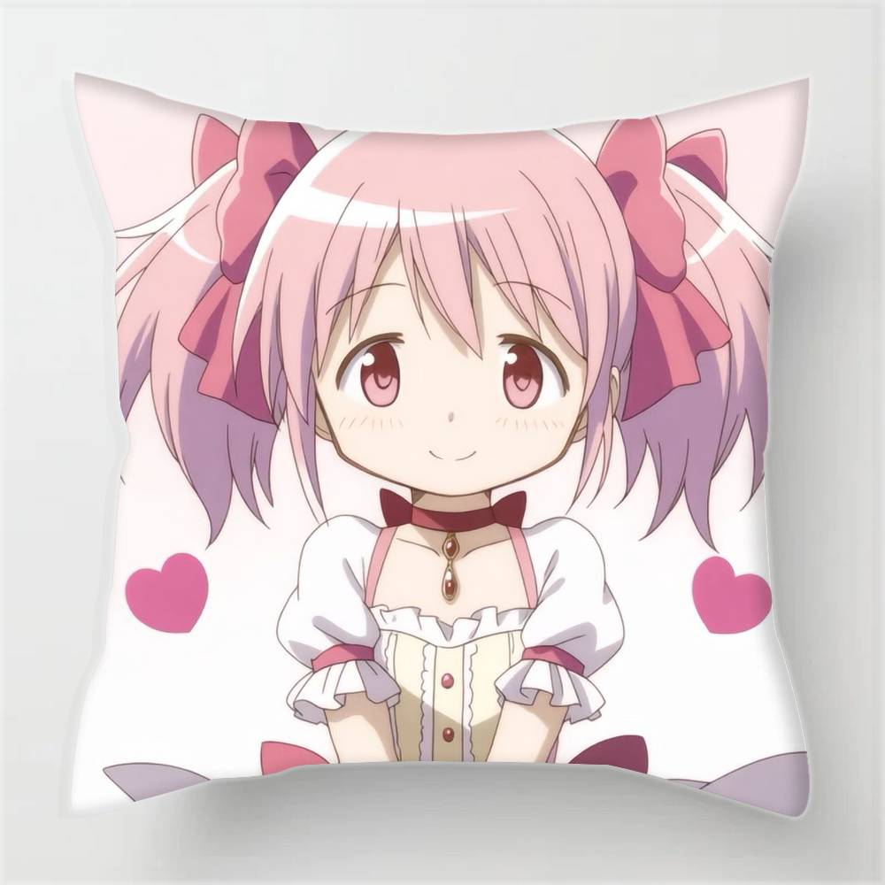 Anime M-Madoka M-Magica CUTE GIRL  Pillowcases Cushion Covers Living Room Sofas Home Decor Gifts