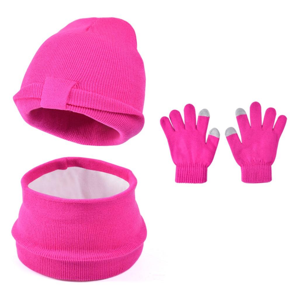 3Pcs/Set Warm Kids Hats Scarfs Gloves Set Cute Baby Beanie Cap Gift Mitten  Toddler