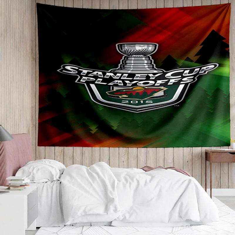 1PC Minnesota Hockey Team Tapestry Accessories Playroom Tapestry, for Bedroom,Livingroom, dormitory Room Wall Decor Fan Birthday Gifts