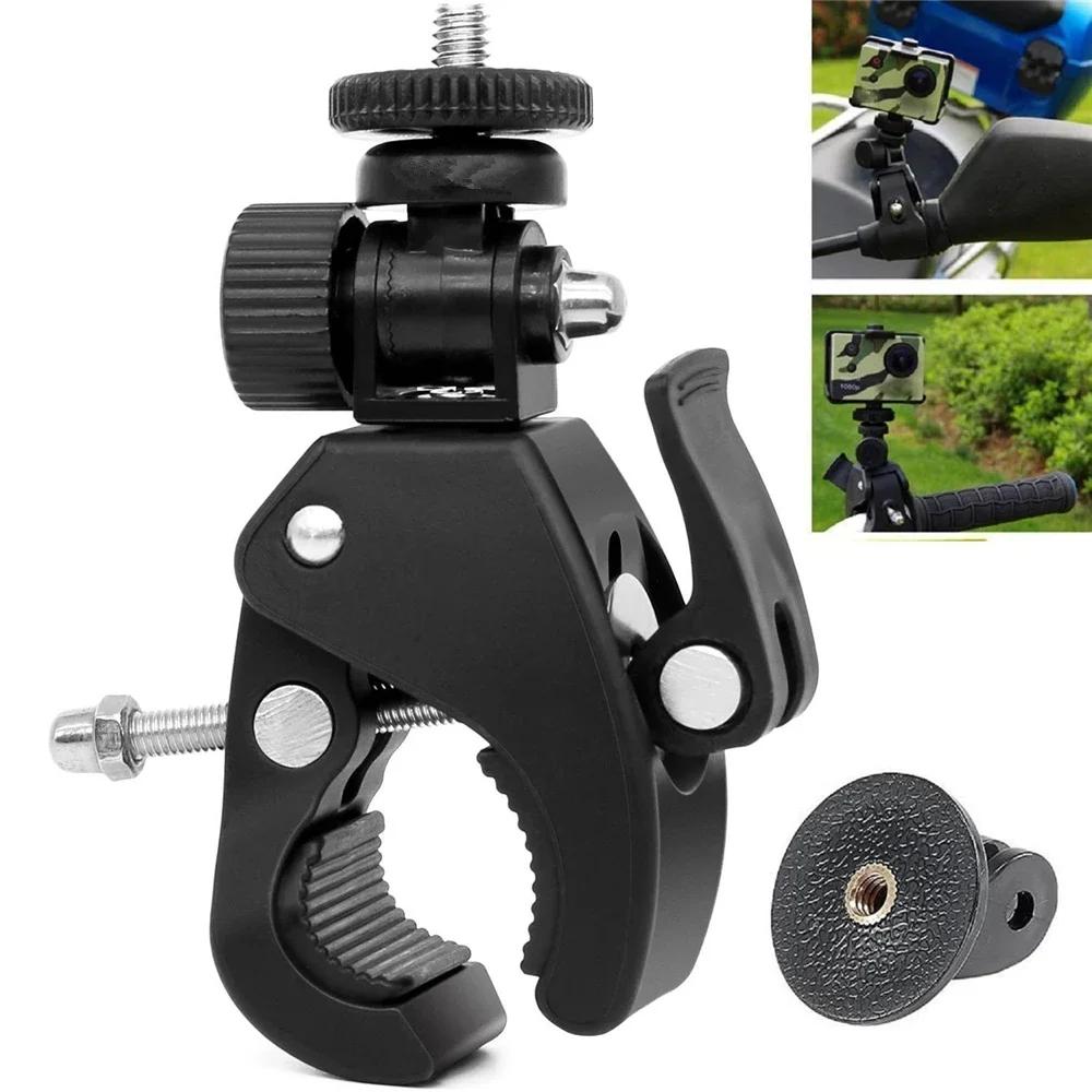 1Pcs Black 1/4 Camera DV DSLR Bike Bicycle Handlebar Clamp Bracket Tripod Mount Screw Clip For For Camera DV