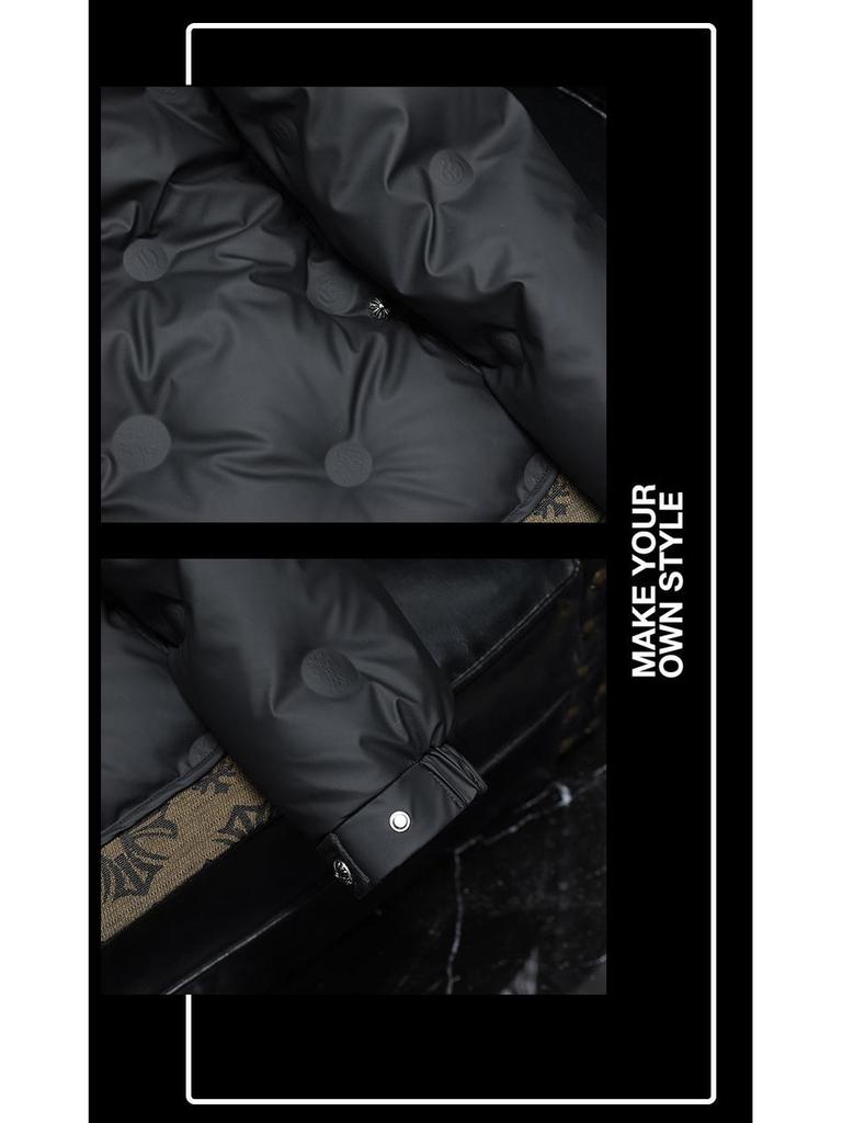 Europäische Herren-Daunenjacke Patchwork Jacquard Hohe Qualität Herbst/Winter 2025