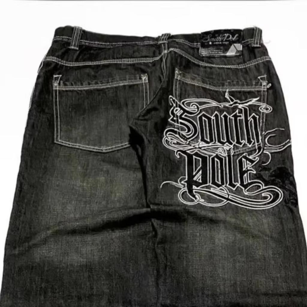 DRIPX Tendenza Street Americana Y2K Jeans Larghi Ricamati con Lettere Uomo Harajuku Nuovi Pantaloni Larghi Oversize Hip Hop Unisex Jeans a Straccio