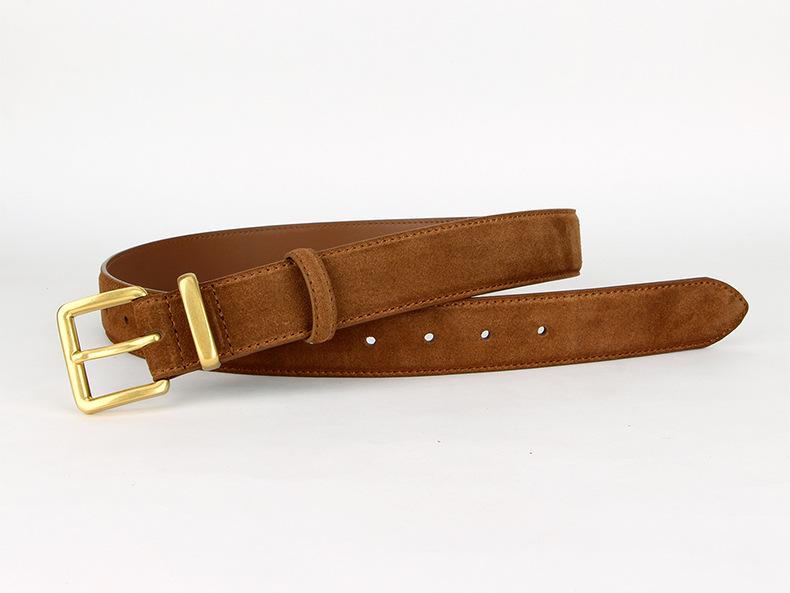 Klassischer Retro Damen-Wildleder-Ledergürtel - Vielseitiges Jeans-Accessoire mit hochwertigem Gefühl