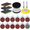 MORLARCO Sandpaper 128 Sanding Pads and Sponge for Small Power Sanding Curved Rust Paint 12 Types of Set, 60-3000 Grit, 75mm, Sandpapers,