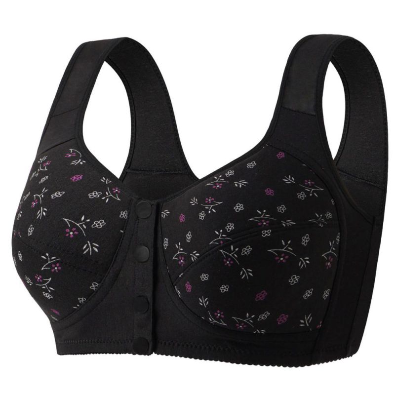 Damski Biustonosz Duży Rozmiar Zapinany z Przodu Biustonosz na Szerokim Ramiączku