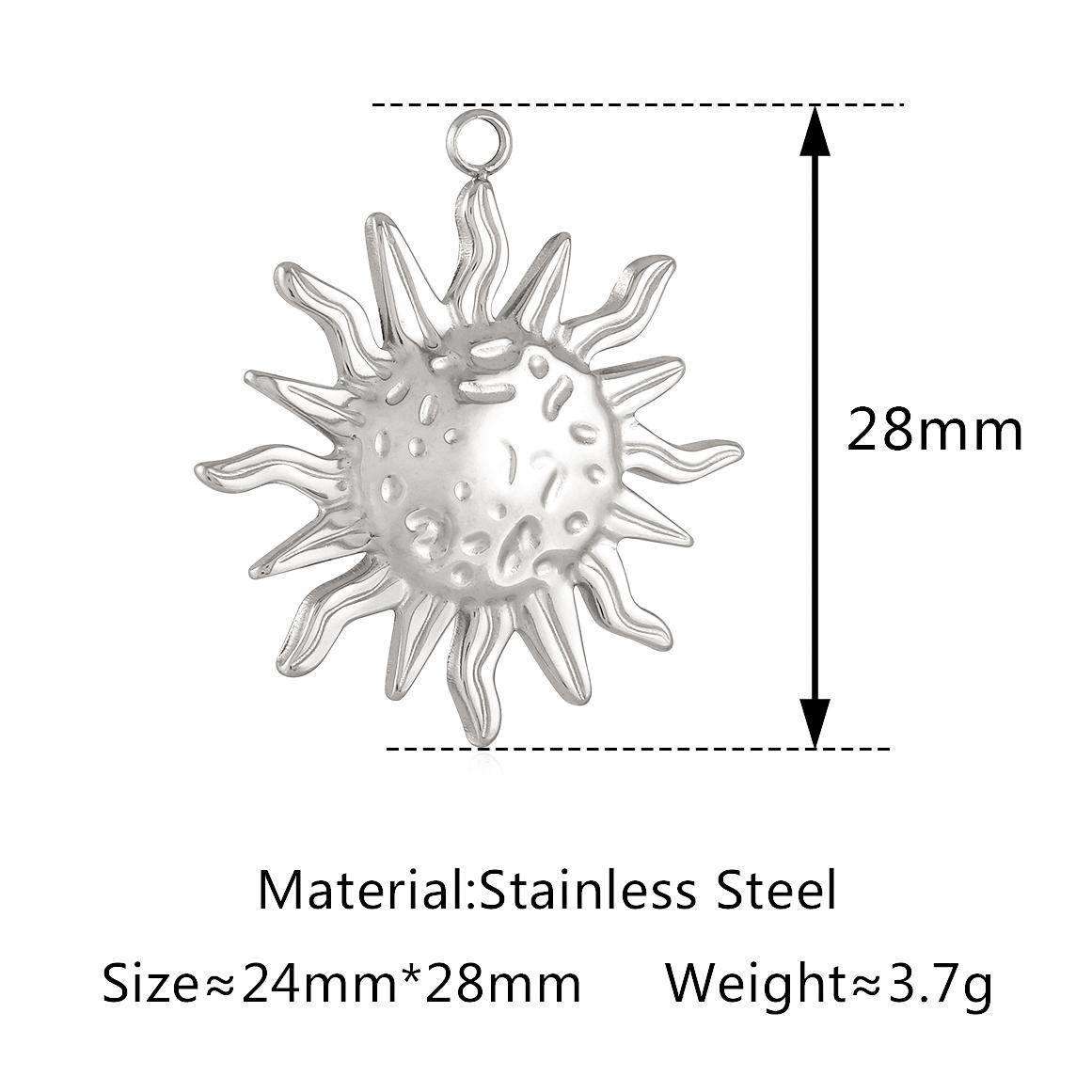 3Pcs Face Sun Moon/Sunflower/Butterfly Charm for Jewelry Making Stainless Steel Cast Charm DIY Bracelet Necklace Craft Accessory