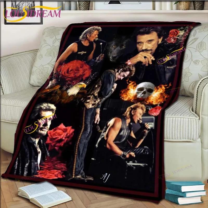 Johnny Hallyday Warm Plush Flannel Blanket Throw Blanket for Living Room Bedroom Bed Sofa Picnic
