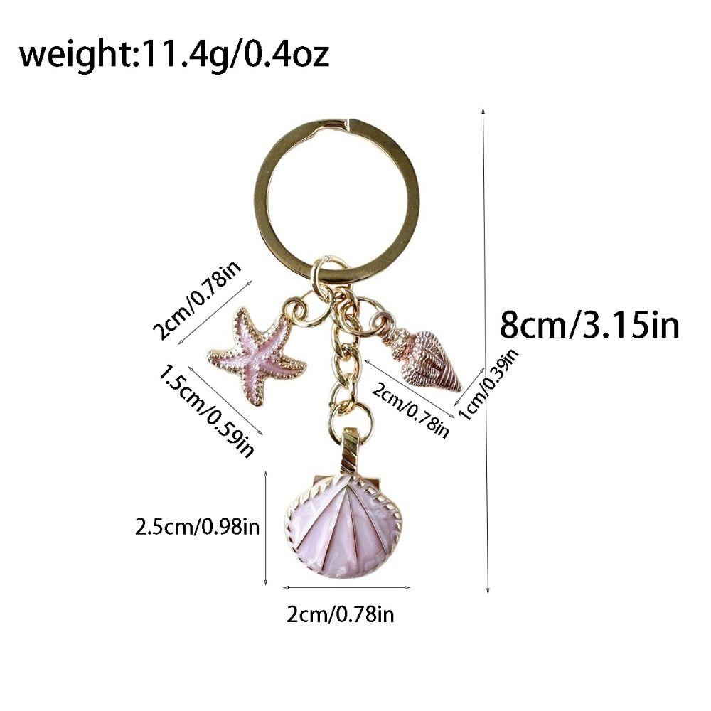 Gold Tone Shell Keychain Alloy Seashell Keychain New Bag Charm Backpack Accessory