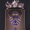 Luxus Kristall Krone Halskette Ohrring Set Strass Schmetterling Braut Schmuckset Braut Hochzeit Haarschmuck Schmuck Krone