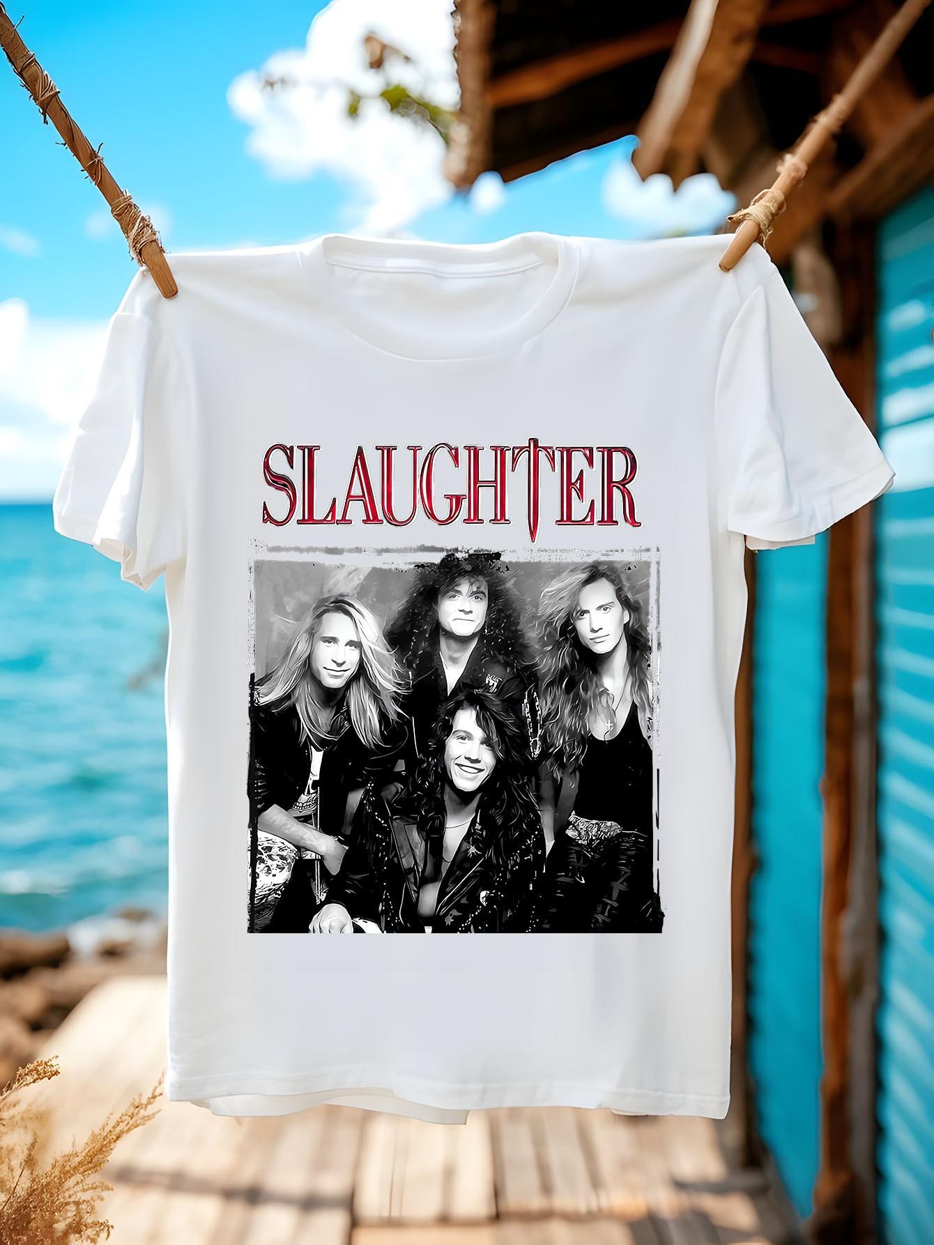 Slaughter Band Official Graphic Tee Heavy Metal Band Shir... XXL
