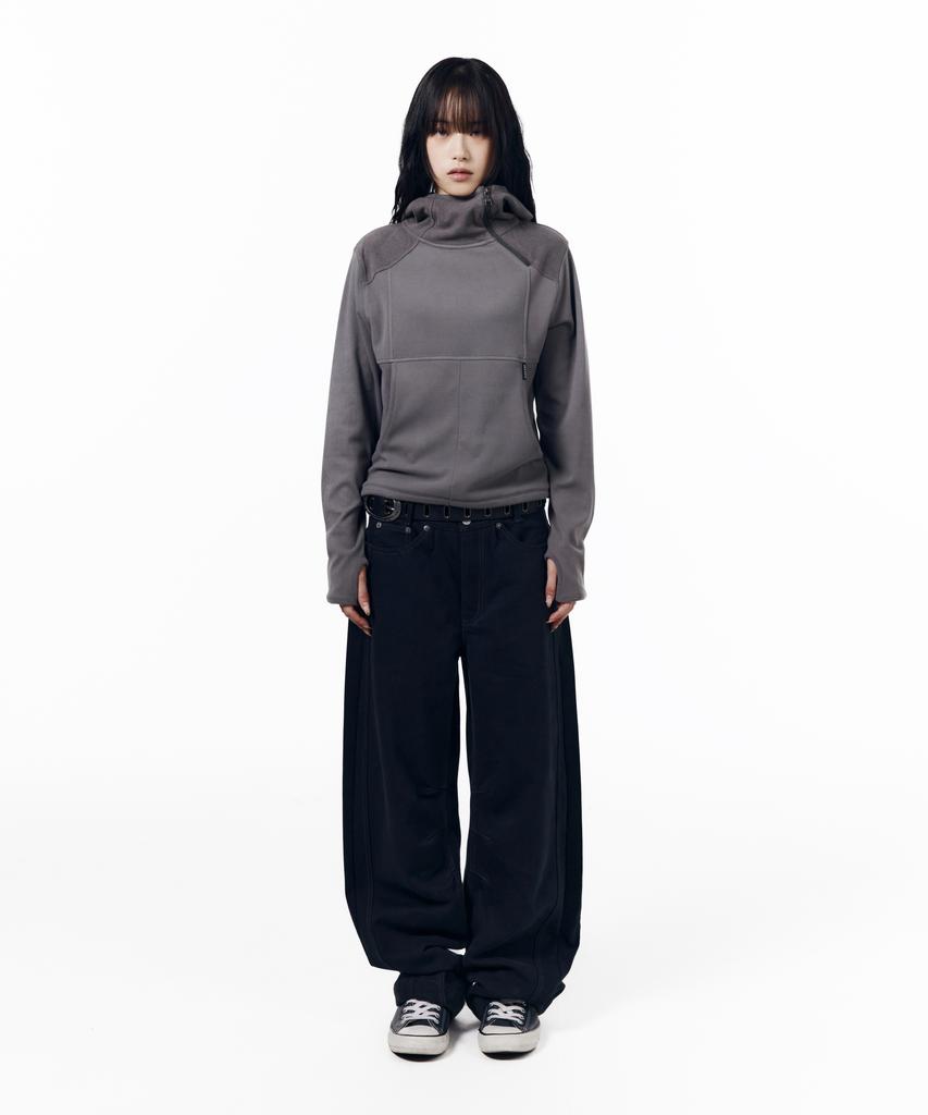 AAKAM Kpt Semi Wide Denim Pants (Black)