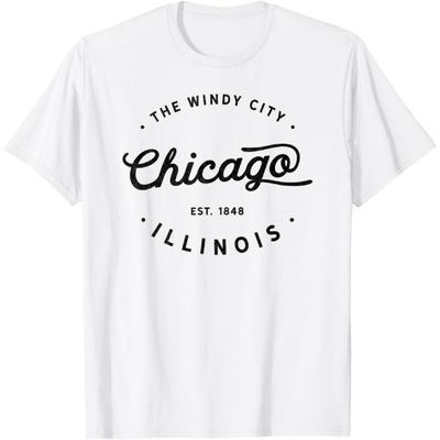 Classic Vintage Retro Chicago Illinois Windy City USA Gift T-Shirt