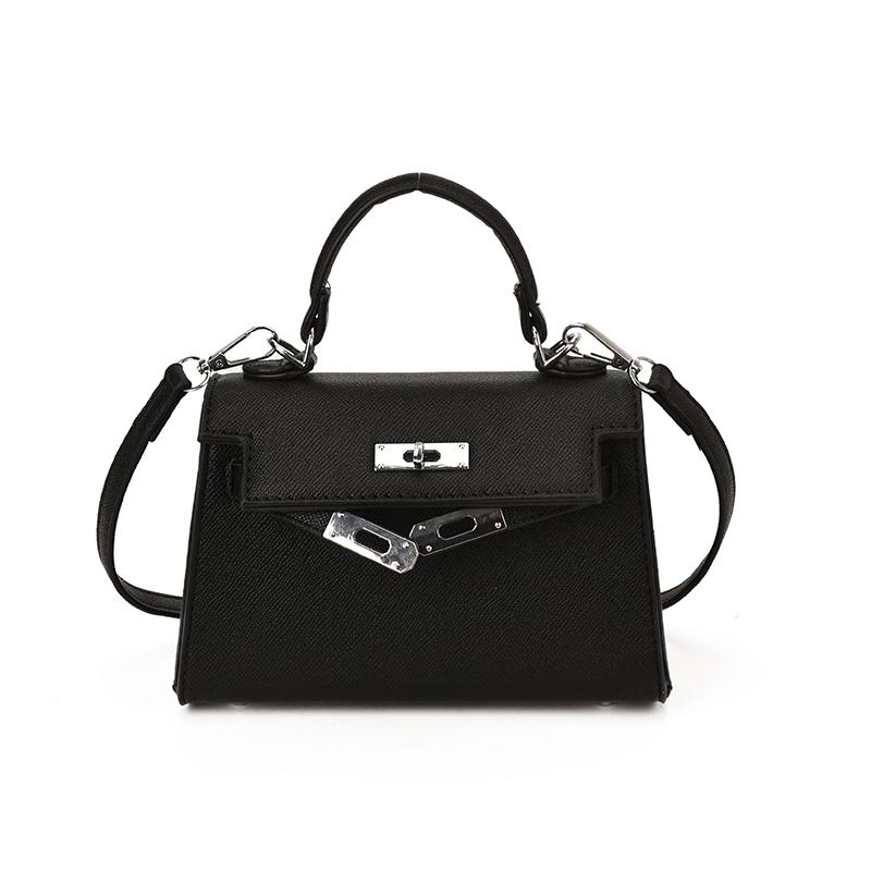 

New Style Women s Bag Elegant Textured Leather Handbag with Lock Clasp Versatile Top Handle Large Capacity Shoulder Bag S