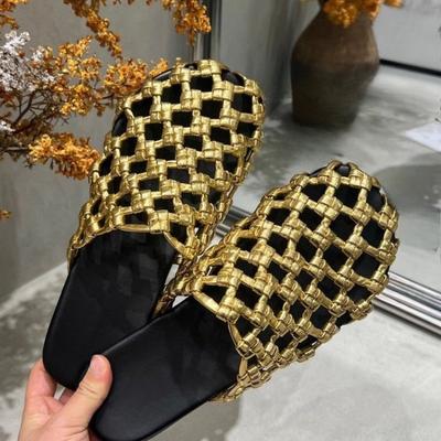 Mode Damen Gewebtes Netz Atmungsaktive Ballerinas Sommer Neu Runde Zehenpartie Flache Öffnung Weiche Sohle Rutschfest Abriebfest Hausschuhe