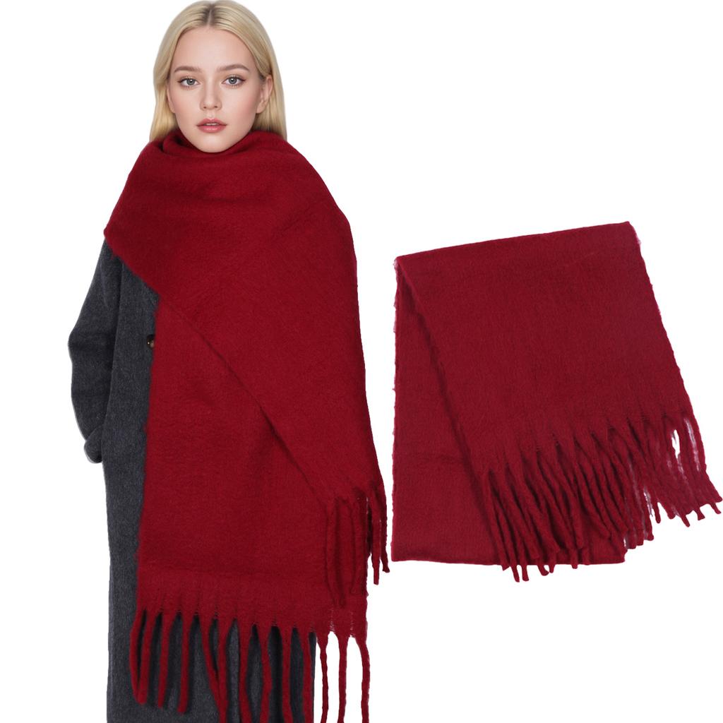 Winter Cashmere Scarf For Women Men Thick Solid Scarves Pashmina Blanket Wraps Soft Neck Warm Bufanda Shawls Long Poncho Echarpe