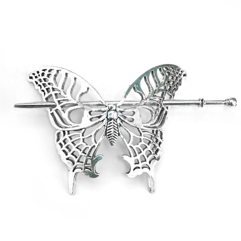 Nordic Viking Hair Accessories Butterfly Hair Stick For Women Girl Gothic Tiara Hair Clip Metal Jewelry