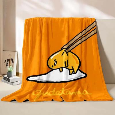 1 szt. Koc z nadrukiem jajka Gudetama ren Koc dla dorosłych Miękka i ciepła pościel na łóżko, sofę, do podróży na zewnątrz Koc okrywowy#(6)