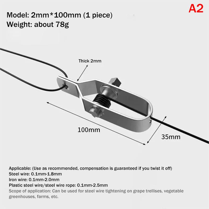 Farm Fence Wire Tightener Heavy Duty Wire Buckle for 2mm 3mm Barbed Wire Greenhouse Grape Vineyards Solutions A2