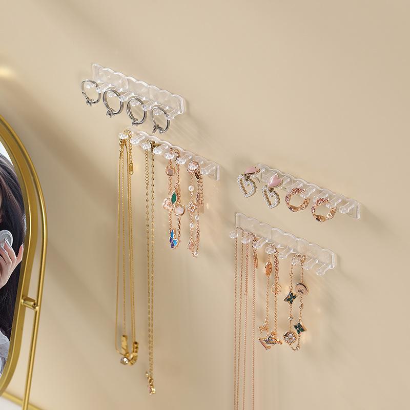 6/12Pcs Necklace Ring Storage Rack Behind Mirror Cabinet Door Anti Tangle Jewelry Display Rack Suitable For Men And Women