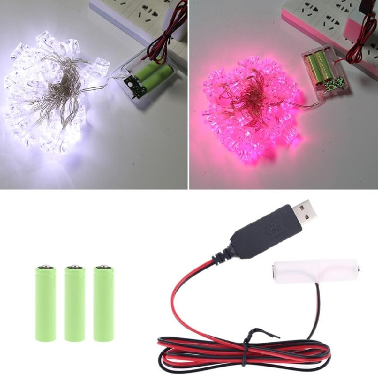 AA Battery Eliminator Cable Cord with Type-C Converter USB or Type-C Input 5V2A