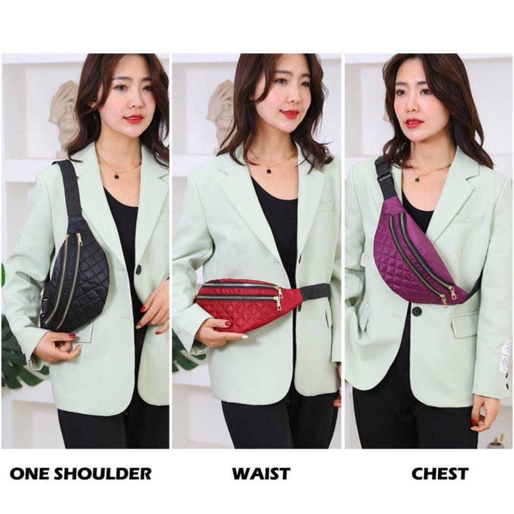 Fashion Unisex Version Waist Bag Waterproof Oxford Fanny Bag Motion Checkered Handbag Casual Chest Handbag Outdoors Accessories