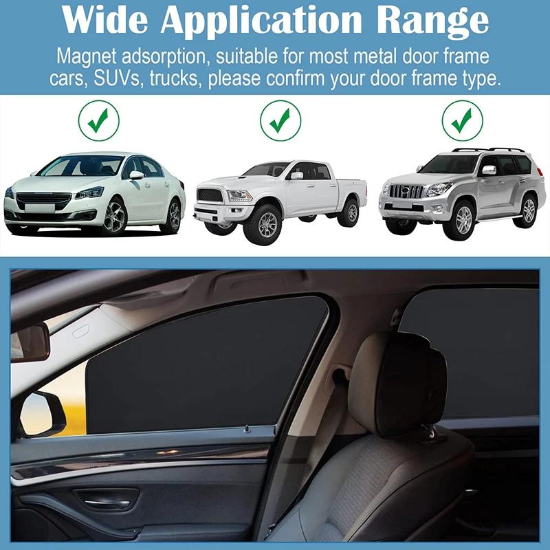 Magnetic Car Side Window Mesh Sunshade With 6 Magnets Anti-UV Heat Insulation Privacy Car Window Curtain