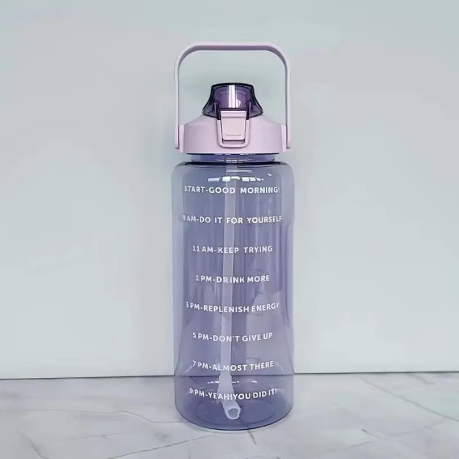 

Large Capacity Space Cup Portable Plastic Water Bottle with Straw for Fitness Sports one size фіолетовий
