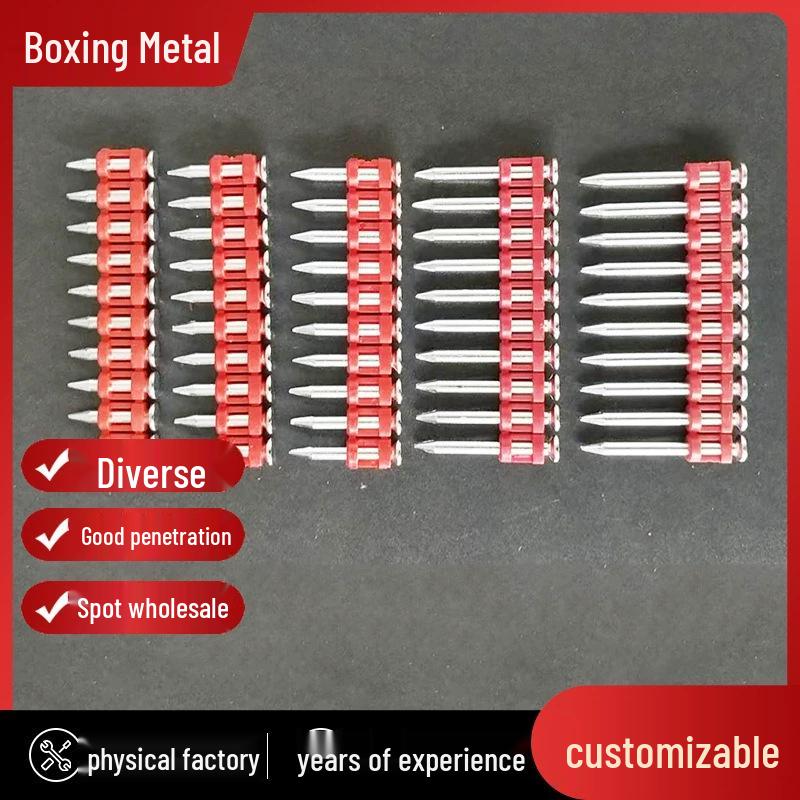 Hochleistungs-Gasnagler mit Dauerfeuerfunktion und schwarzen Nägeln in verschiedenen Größen (19-38 mm)