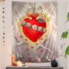 Sacred Heart of Jesus Canvas Painting Mary Hanging Bohemian Tapestry Cheap Hippie Wall Hanging Bohemian Wall Tapestrie