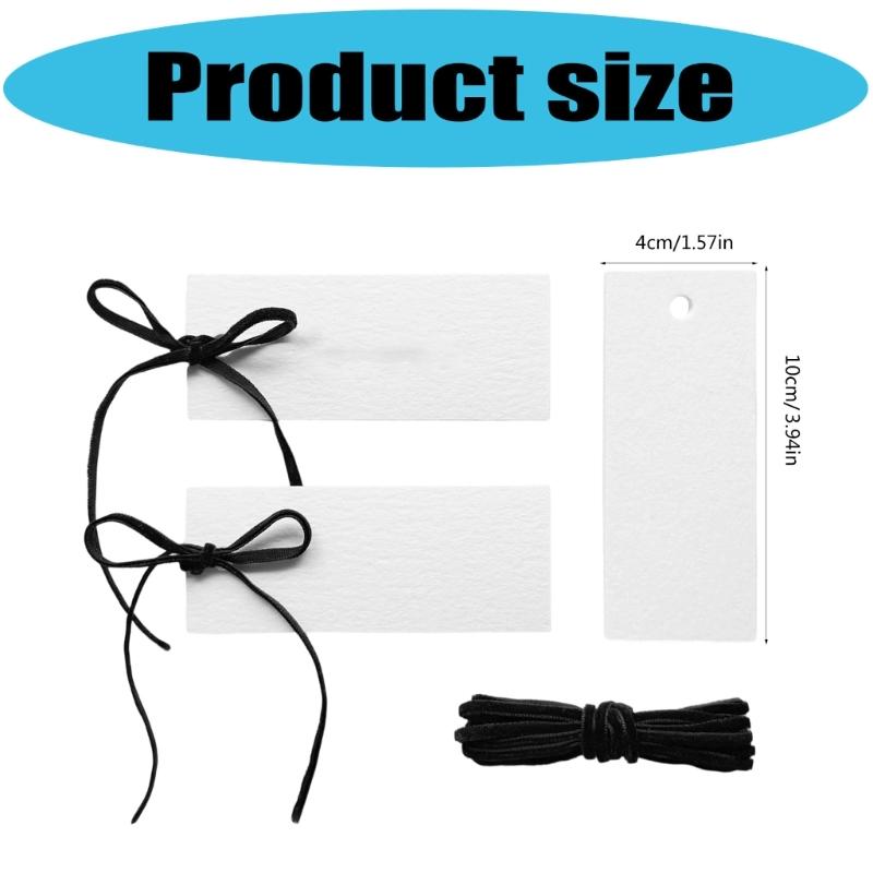 50Pcs Multipurpose Seating Cards with 50 Soft Velvety Ribbon 10x4cm Empty Table Place Card For Weddings And Celebration