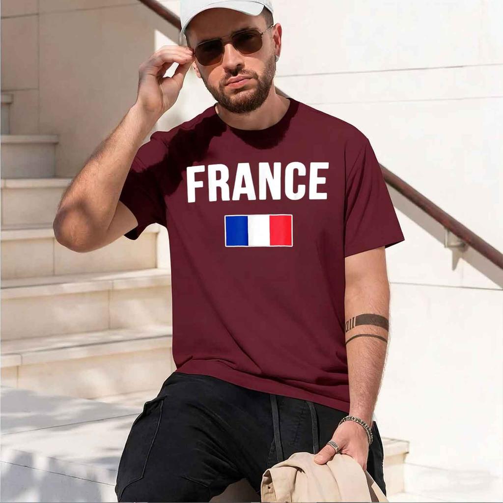 France Fren Flag Tshirt Unisex Summer Streetwear Casual Unisex Unisexs Clothing Camiseta Streetwear 2026 New Model Shortsleeve Cre