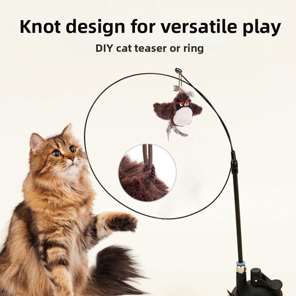 Electronic Flapping Bird Sparrow Cat Toy USB Charging Hangable Interactive Flying Bird Cat Toys Vivid Chirping Touch-Activated