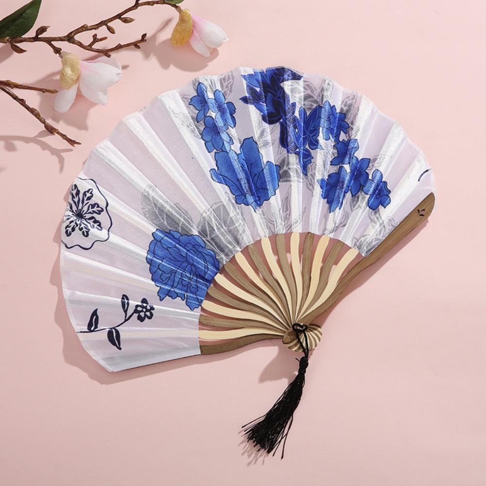 Silk Cloth Hand Fan Elegant Hand Fan Peony Flower Fan Luxurious For Weddings Personal Comfort Dance Recitals