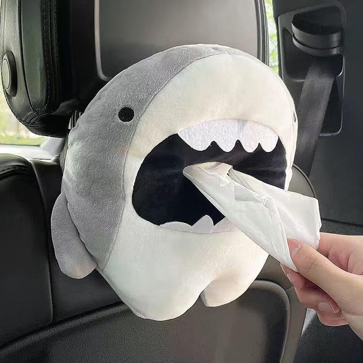 Cartoon Plush Car Tissue Box for Armrest: Cute Hanging Paper Dispenser and Interior Decoration