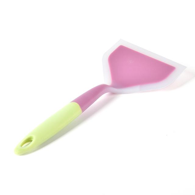 

Non-Stick Silicone Spatula Omelette Pan Turner Beef Meat Egg Cooking Spatulas Wide Pizza Shovel Kitchen Scraper Cooking Utensils фиолетовый
