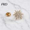 Safety Buckle Pin 1/2Pcs Double-Layered Eight-Pointed Star Lapel with Rhinestones, Thickened Alloy Rhinestone for Suits Shirts Wedding