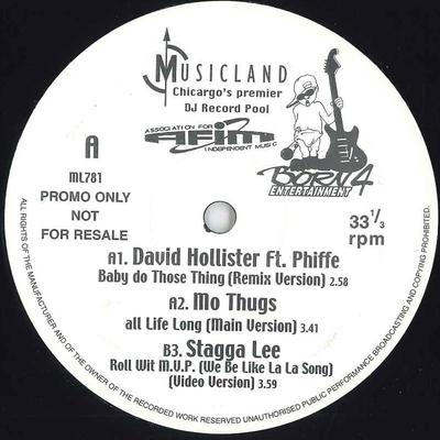 12inch Record DAVID HOLLISTER - Baby Do These Thing ML781 MUSIC LAND Rap & Hip-Hop/R&B Used