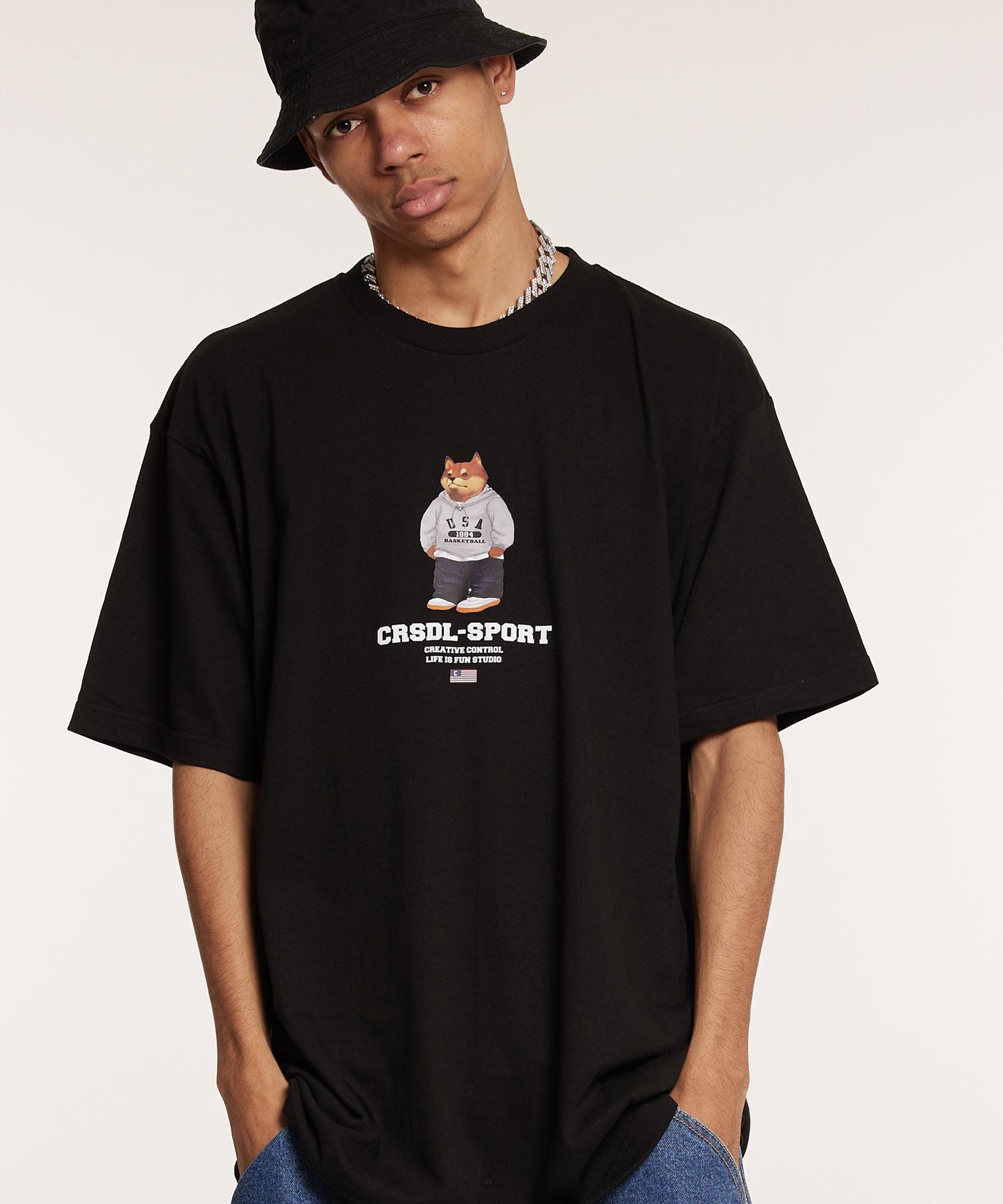 Cream Soda Lab Crsdel Sports Parku Short Sleeve T-Shirt Black And White L