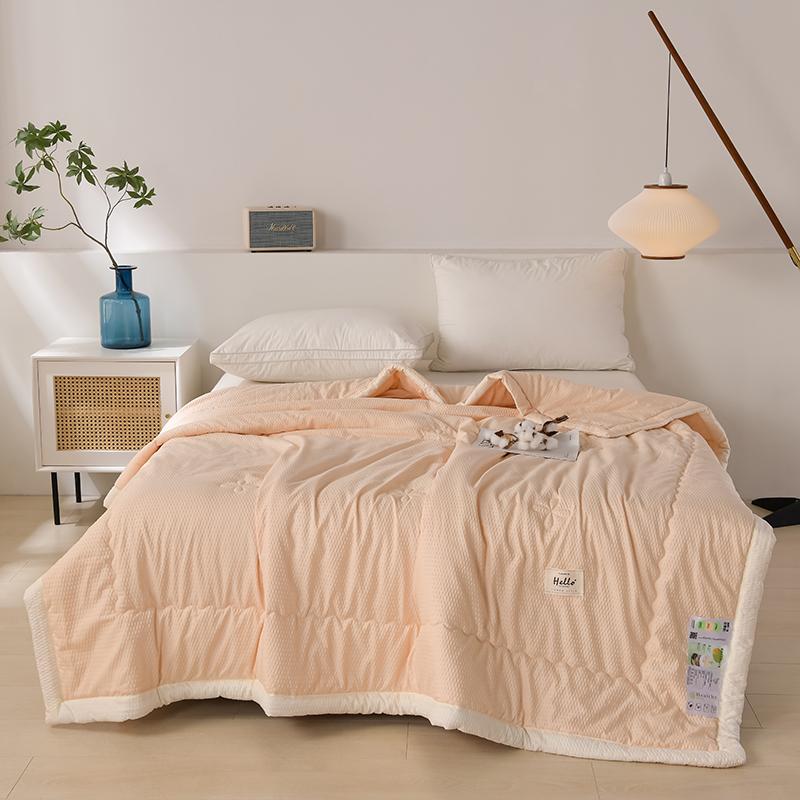 Simple Japanese Solid Color 1Pc Quilt Summer Soft Skin-friendly Air Conditioning Thin Quilt Home Travel Camping Thin Blanket