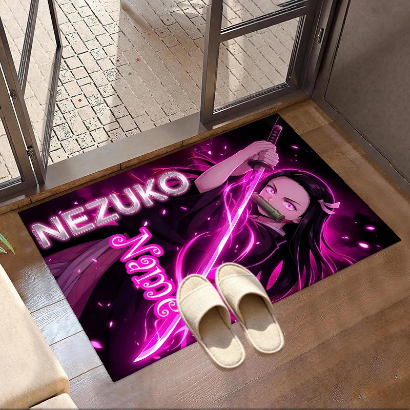 Benutzerdefinierter Name Personalisierter Demon Slayer Druck Teppich, Vielseitiger Heimdekor Teppich, für Spielzimmer, Wohnung, Balkon, Eingangsbereich, Flur Geschenk