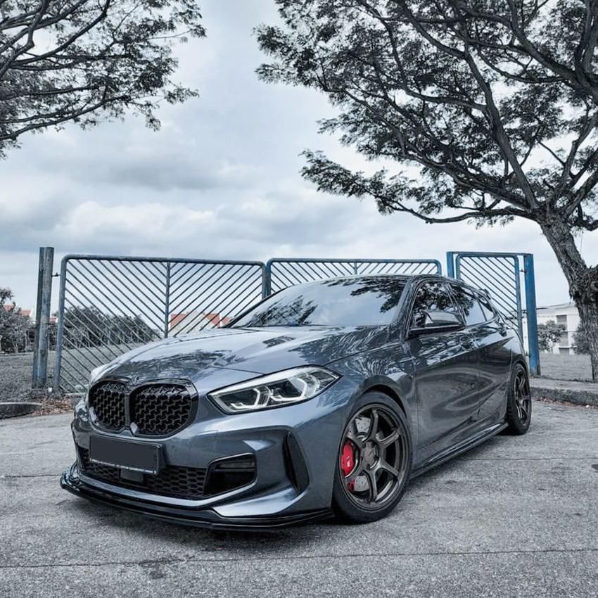 Para BMW F40 Serie 1 M Sport 118i 120i 128ti 2020 2021 2022 2023 Labio Spoiler Divisor Difusor Kit de Carrocería para Parachoques Delantero
